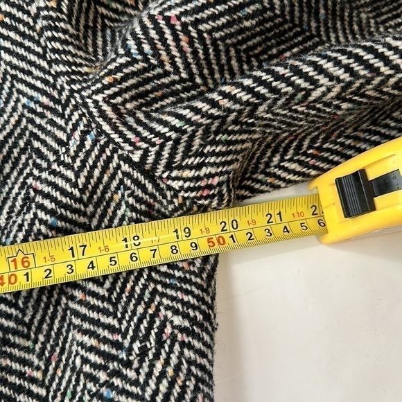 GLO Jeans Black & White Tweed Double Breasted Coat Size Large - Picture 12 of 16